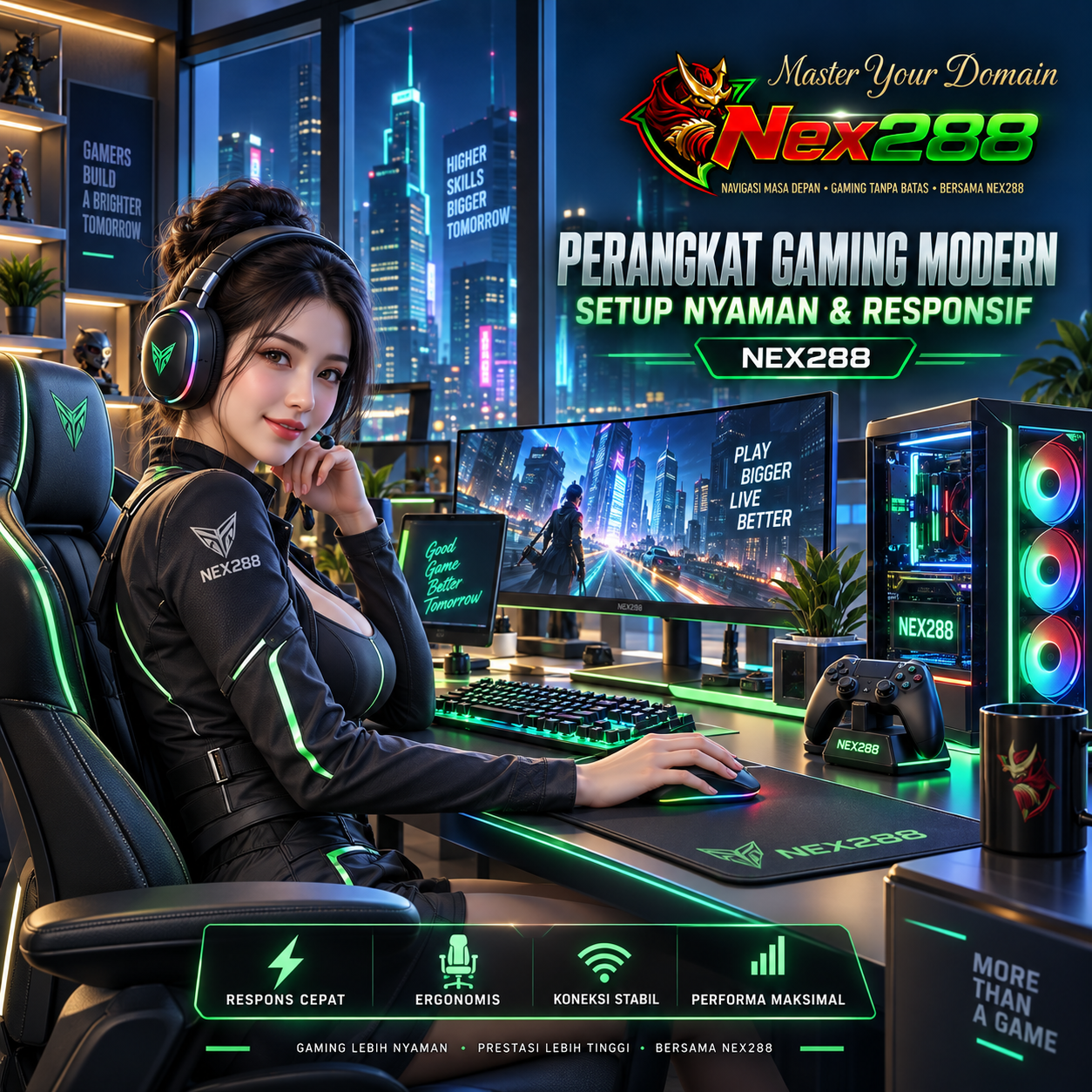 Poster perangkat gaming modern NEX288